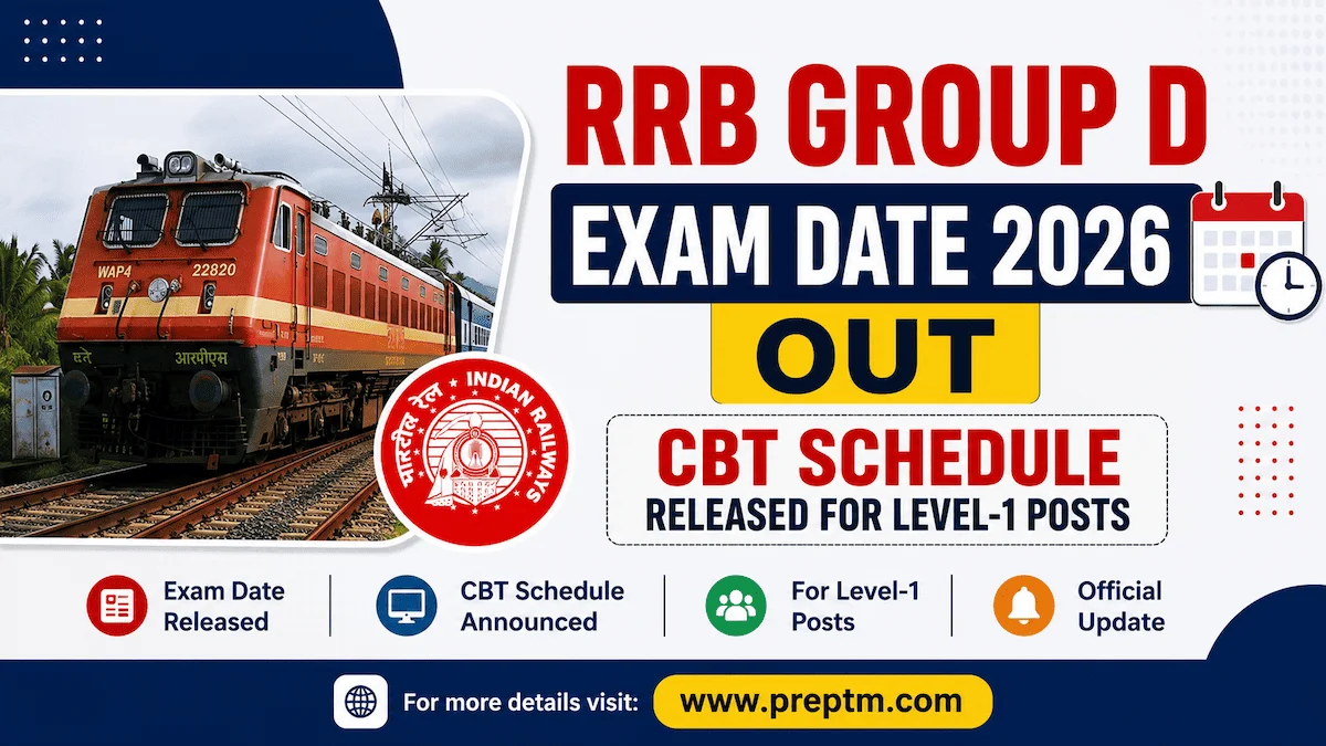 RRB Group D Exam Date 2026 Out: CBT Schedule Released for Level-1 Posts